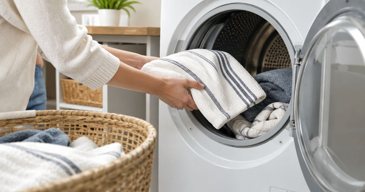 Can kitchen towels go in the dryer?