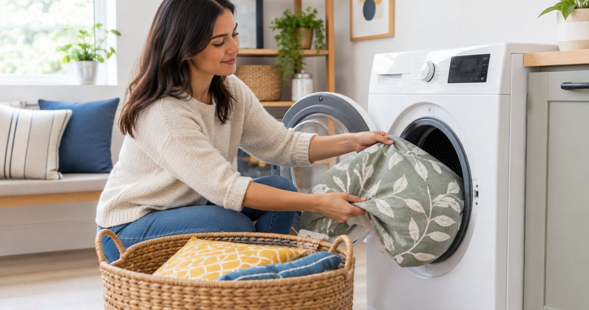 Can decorative pillow covers go in the washing machine?