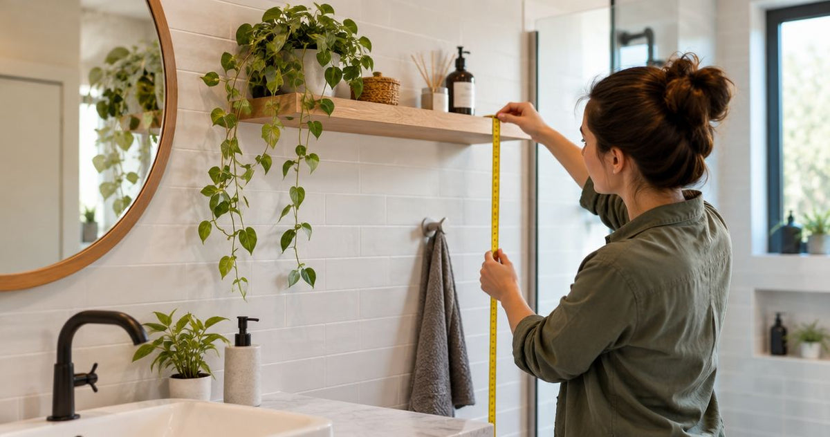 How high should a bathroom shelf be mounted?
