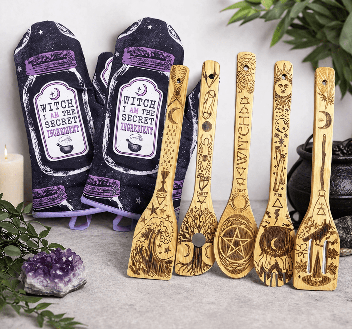 The 5 Elements Bamboo Large Kitchen Utensils Set (Home Decor) - view 9