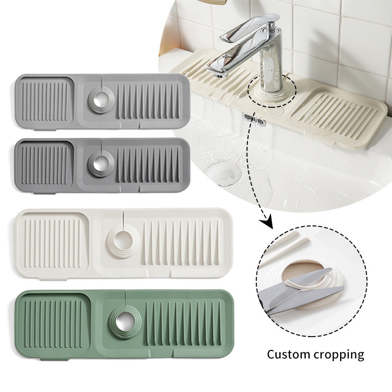 Silicone Drain Pad Faucet Drain Pad Kitchen Countertop Sink Drainer Splash Guard