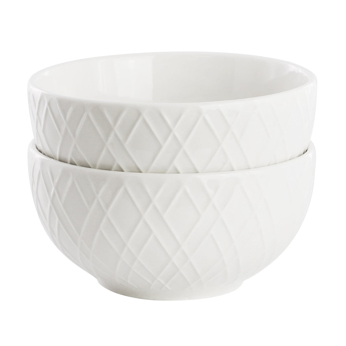 Gibson Home Great Essentials 2 Piece Fine Ceramic 4.5in Fruit Bowl Set in White