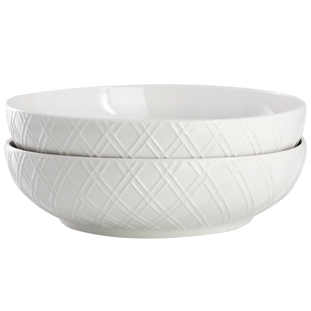 Gibson Home Great Essentials 2 Piece Fine Ceramic 8.2in Dinner Bowl Set in White