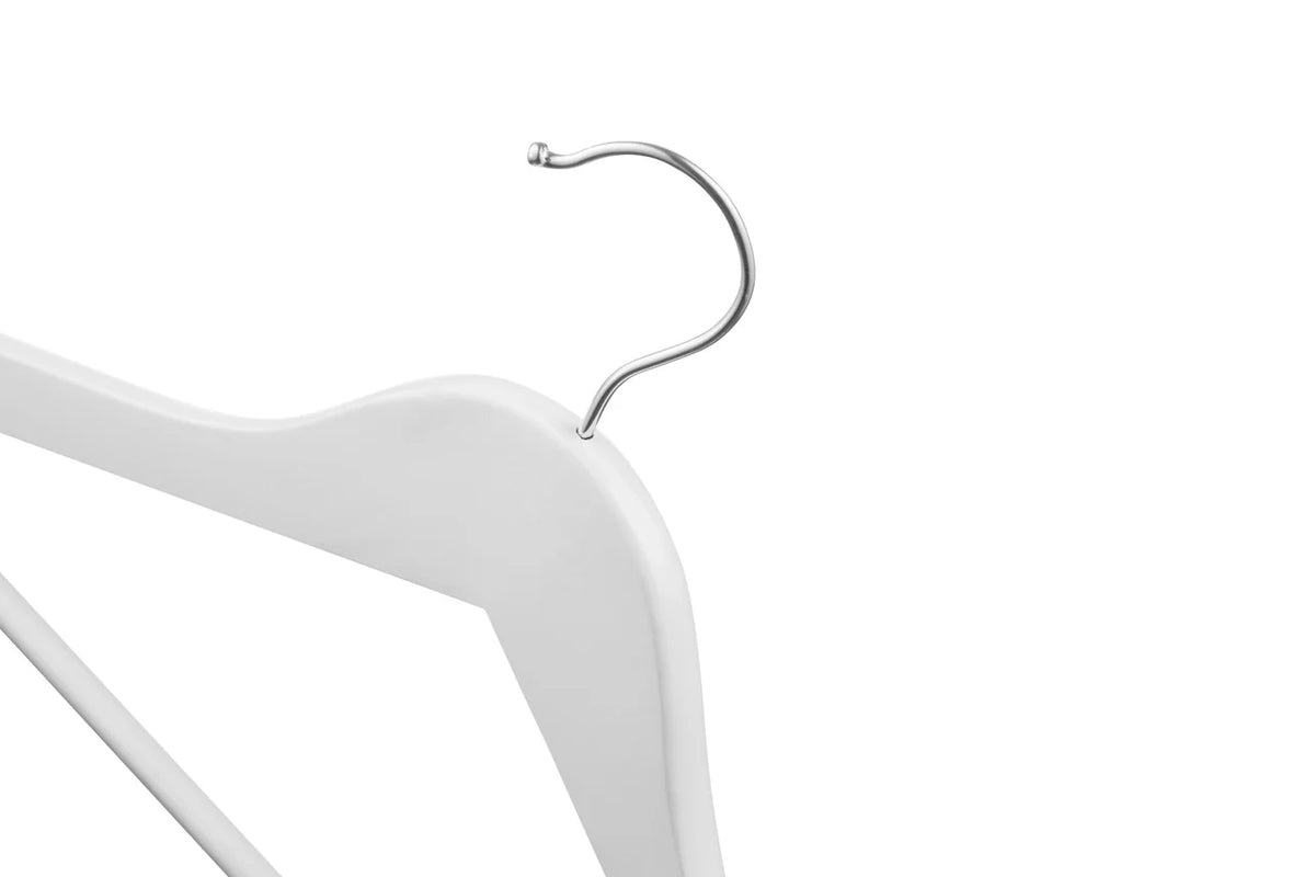 White Wooden Hangers Adult Anti-Slip 96 Hangers