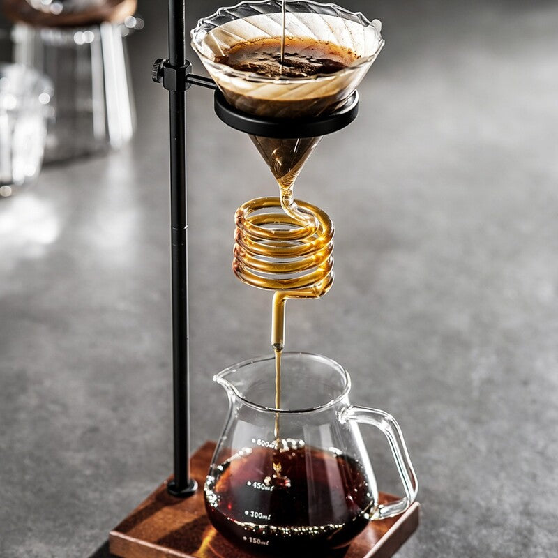 Spiral Cooling Pour-Over Coffee Filter Holder, Ins-Style Americano Dripper Stand with Spiral Chilling Design product photo