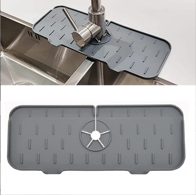 Silicone Faucet Drain Pad Faucet Splash-Proof Water Pad Kitchen Sink Drying Pad Water-Blocking Pad