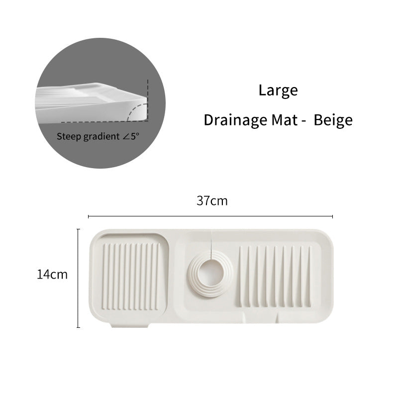 Silicone Drain Pad Faucet Drain Pad Kitchen Countertop Sink Drainer Splash Guard