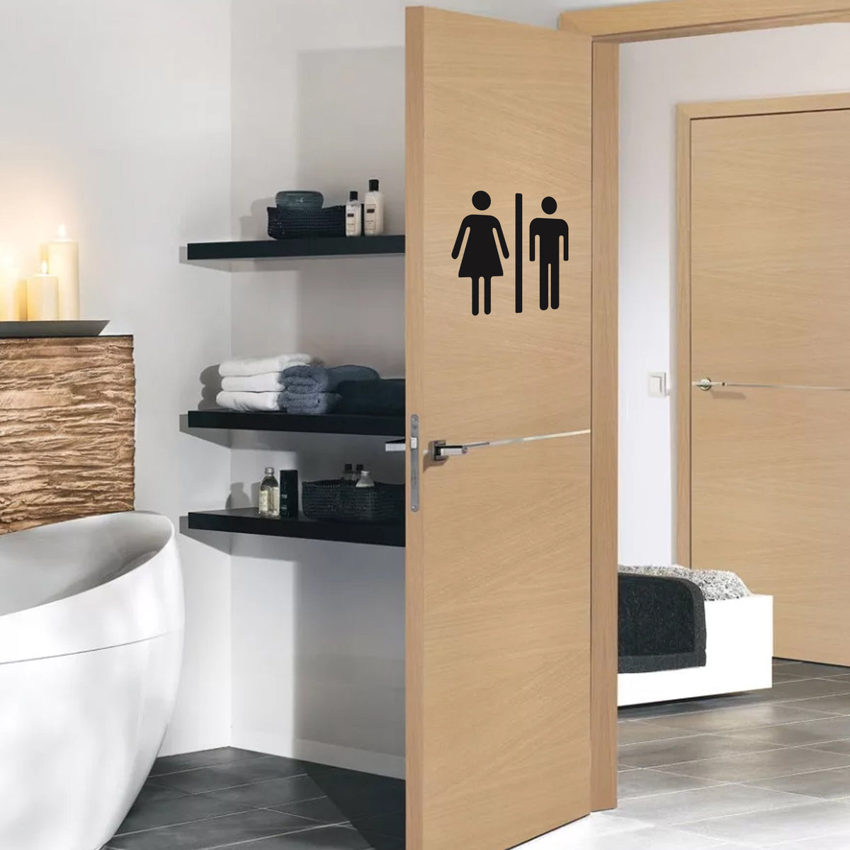 Home Bathroom Decor Wall Stickers Art Stickers Creative Home Decor Bathroom Cute Door Stickers