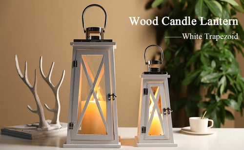 15.5''&22'' H Metal Decorative Candle Holders Rustic Hanging Lantern(Set of 2) (Decorative Candle Lanterns) - view 2