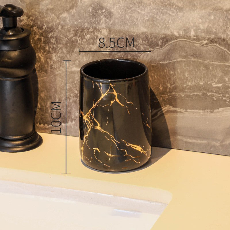 Luxury Couple’s Ceramic Cup Set – High-End Bathroom Tumblers product photo - view 2