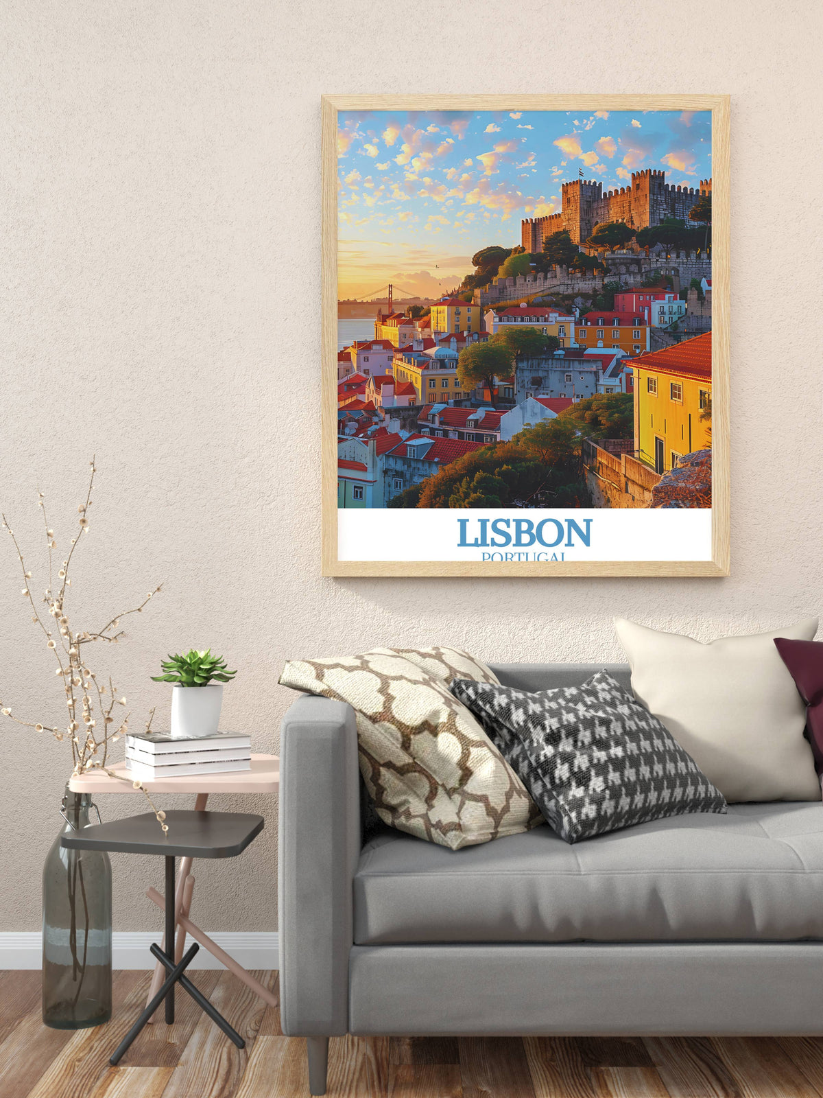Lisbon Modern Art Sao Jorge Castle Posters Portugal Home Decor