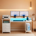 White 60 Inch Computer Desk For Home Office Modern