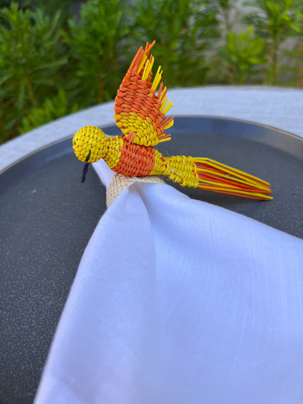 Hummingbird Napkin Ring (Yellow/Orange) – Table Decor Colombia