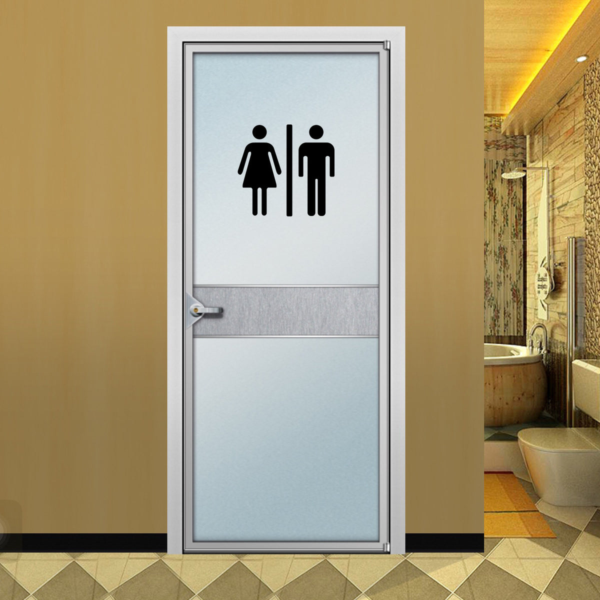 Home Bathroom Decor Wall Stickers Art Stickers Creative Home Decor Bathroom Cute Door Stickers