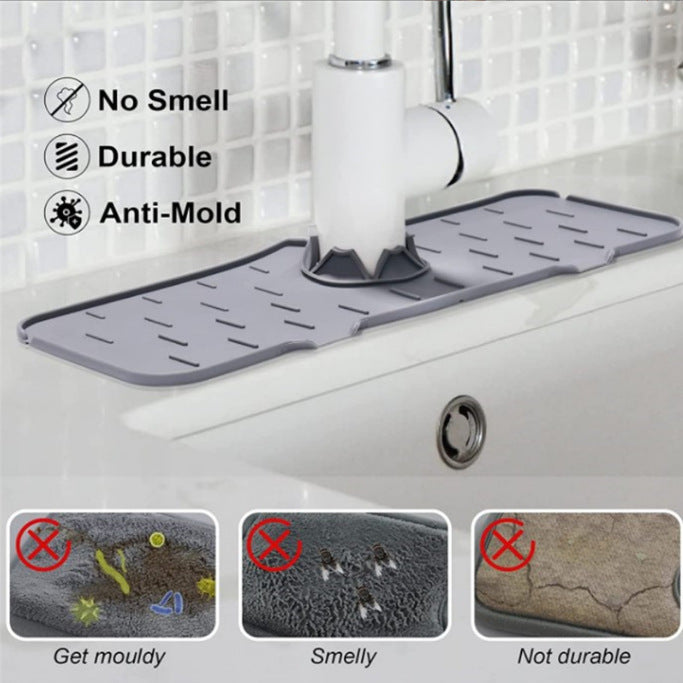 Silicone Faucet Drain Pad Faucet Splash-Proof Water Pad Kitchen Sink Drying Pad Water-Blocking Pad