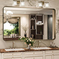 Bronze Bathroom Mirror 55x36 Inch Brushed Bronze Frame