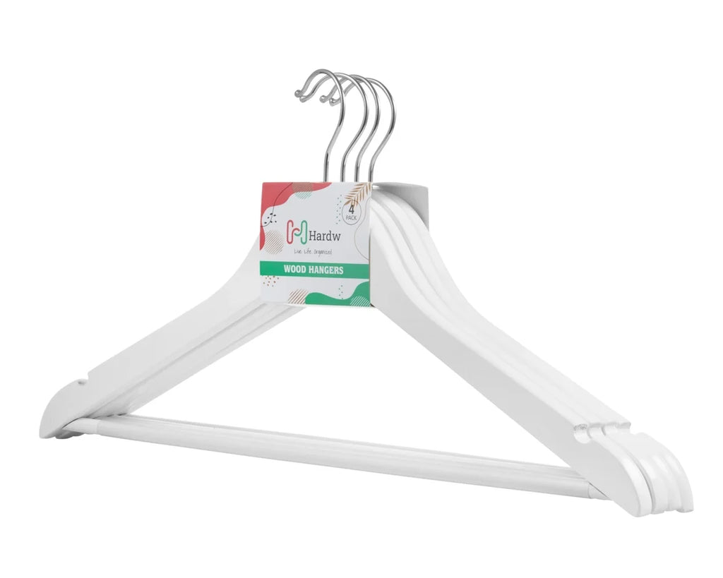 White Wooden Hangers Adult Anti-Slip 96 Hangers