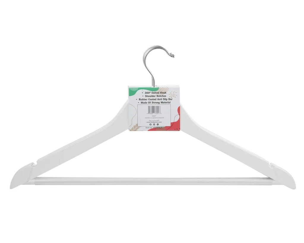 White Wooden Hangers Adult Anti-Slip 96 Hangers
