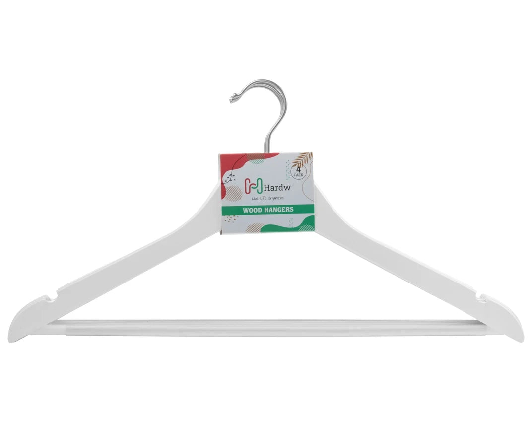 White Wooden Hangers Adult Anti-Slip 96 Hangers