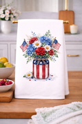 Americana Flower Vase Kitchen Towel
