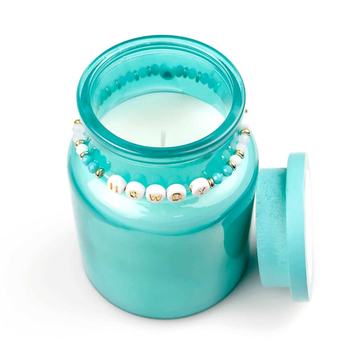 Best Friend Gift Candle & Friendship Bracelet Set - 4 Colors and Phrases product photo - view 2