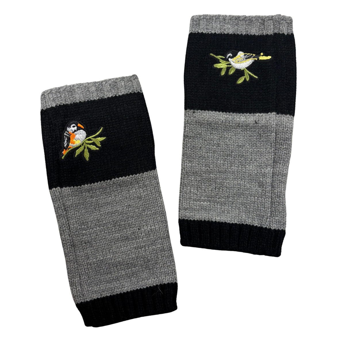 Bird Applique Arm Warmers | Fingerless Gloves in Black, Pink, or Green product photo - view 8