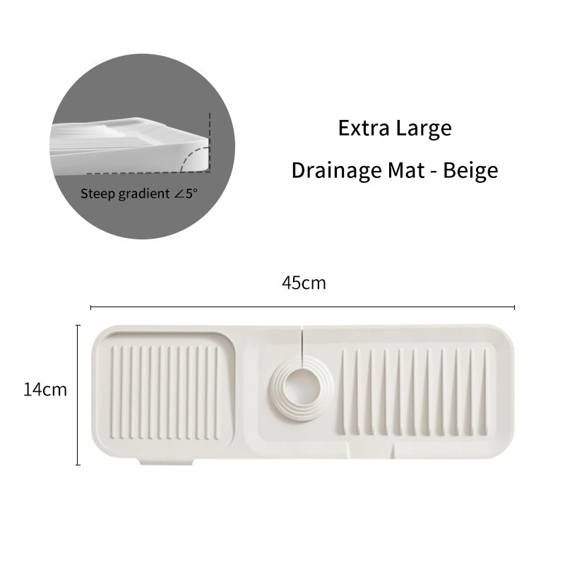 Silicone Drain Pad Faucet Drain Pad Kitchen Countertop Sink Drainer Splash Guard