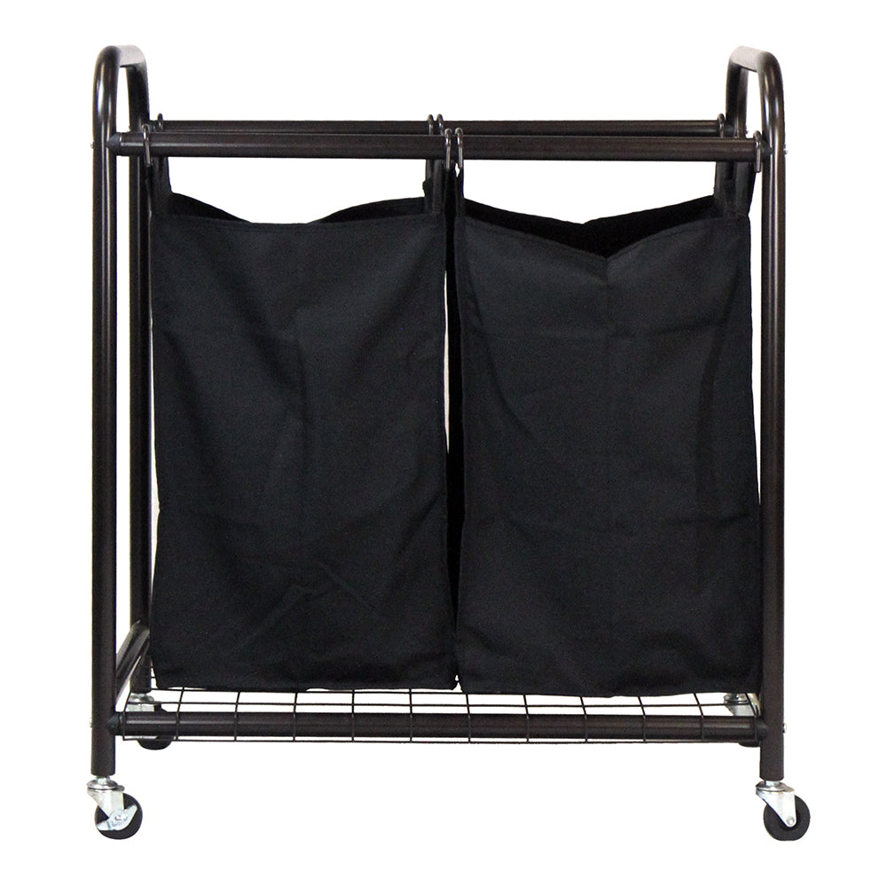 Oceanstar 2-Bag Rolling Laundry Sorter, Bronze