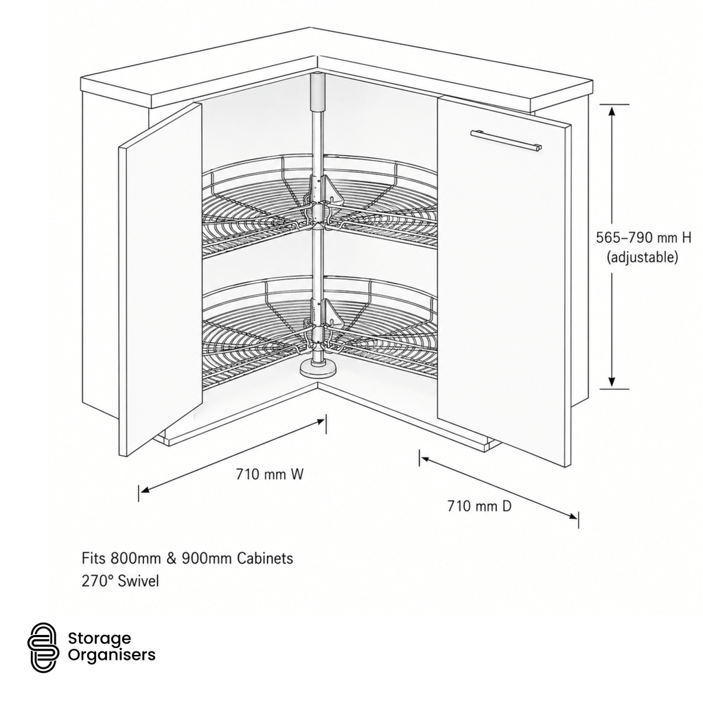 Lazy Susan Corner Cabinet – 270° Swivel Unit (2 Sizes)