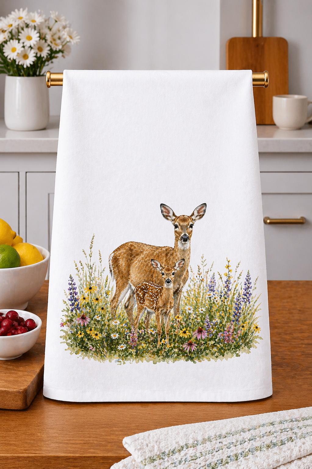 Deer in a Meadow Kitchen Towel