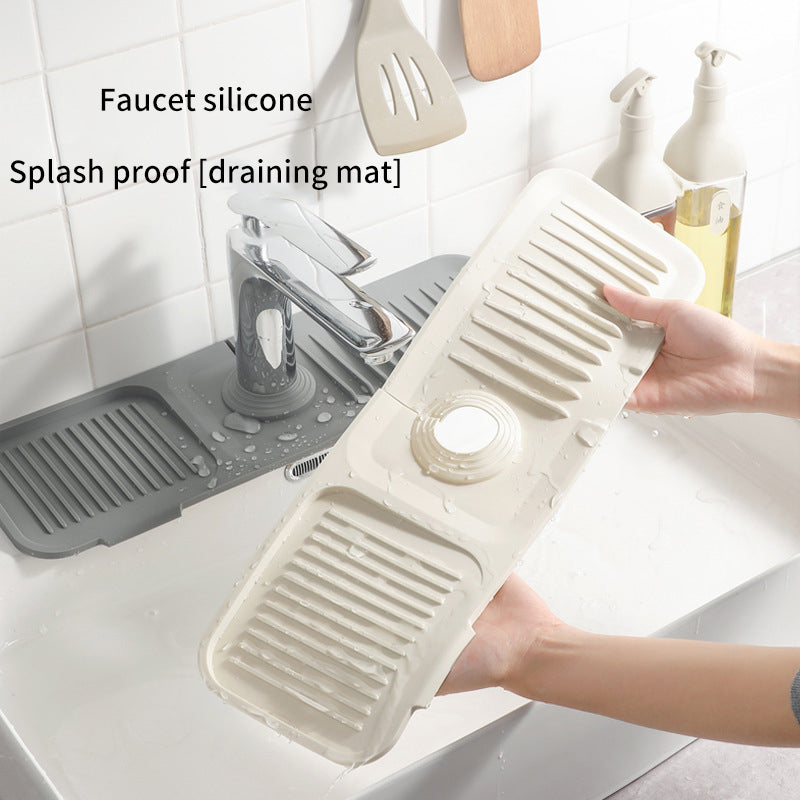 Silicone Drain Pad Faucet Drain Pad Kitchen Countertop Sink Drainer Splash Guard