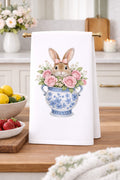 Bunny in Blue Chinoiserie Vase Kitchen Towel