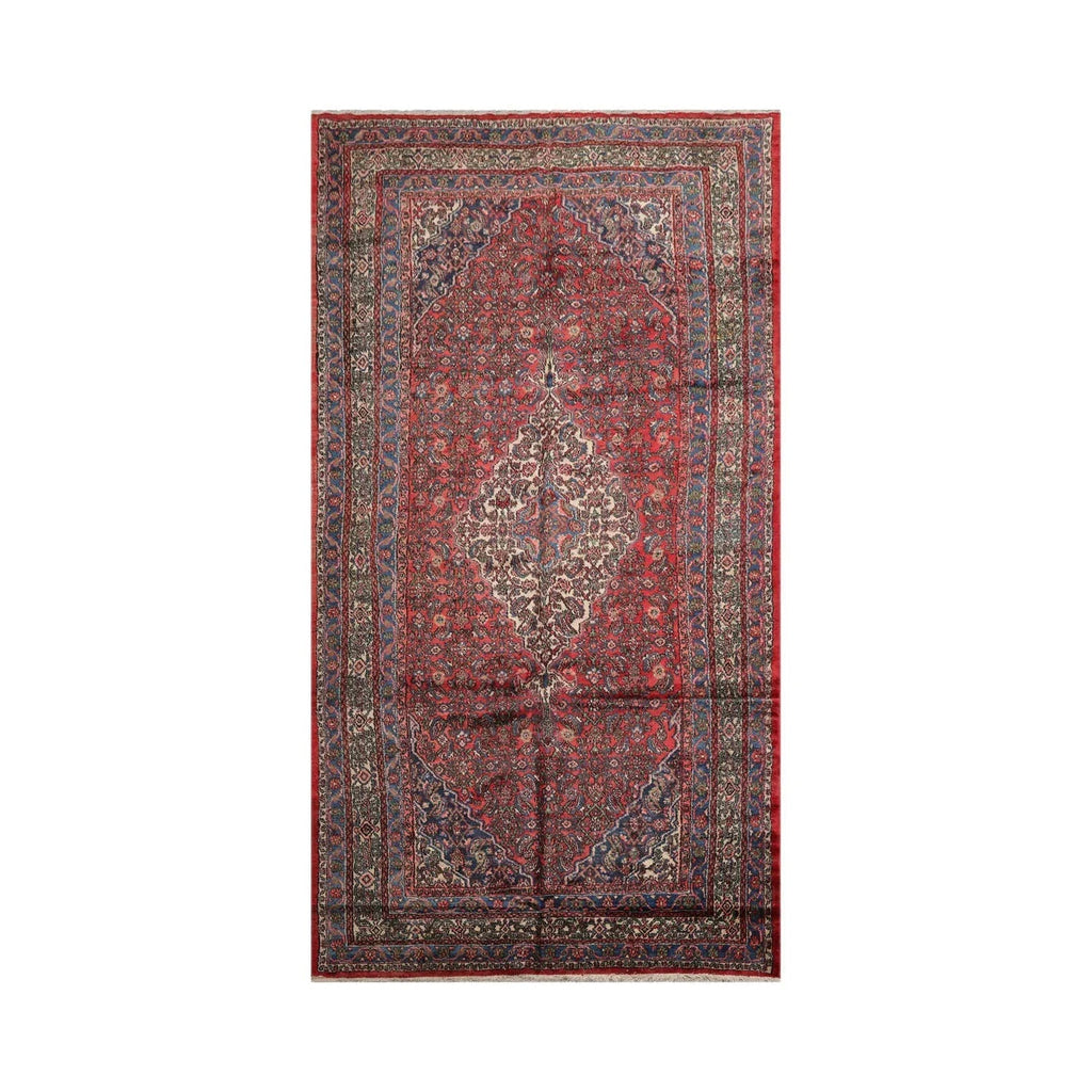 7x13 Coral, Ivory Hand Knotted 100% Wool Tabriz Traditional Oriental Area Rug