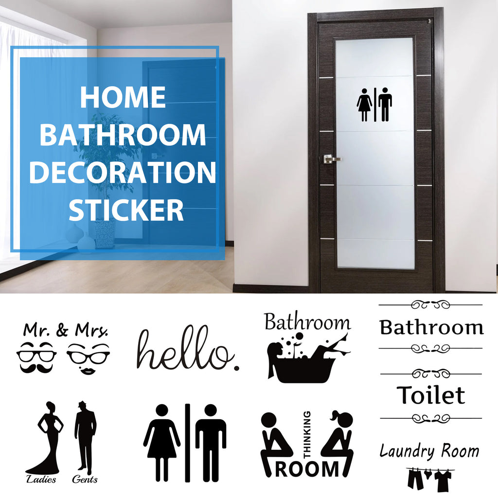 Home Bathroom Decor Wall Stickers Art Stickers Creative Home Decor Bathroom Cute Door Stickers