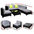 NNEDSZ 7PC Sofa Set Outdoor Furniture Lounge Setting Wicker Couches Garden Patio Pool