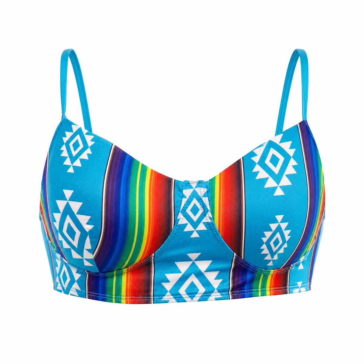 Freeda Spaghetti Strap Bustier Top, Swim, or Athletic Bralette |Serape or Pink Cowgirl [Sizes SM-L] (Apparel) - view 3