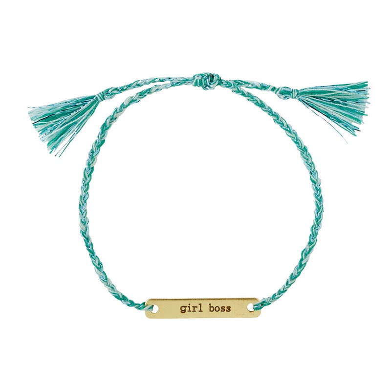 Girl Boss String Gold Bar Bracelet | In a Giftable Glass Jar with Cork Lid