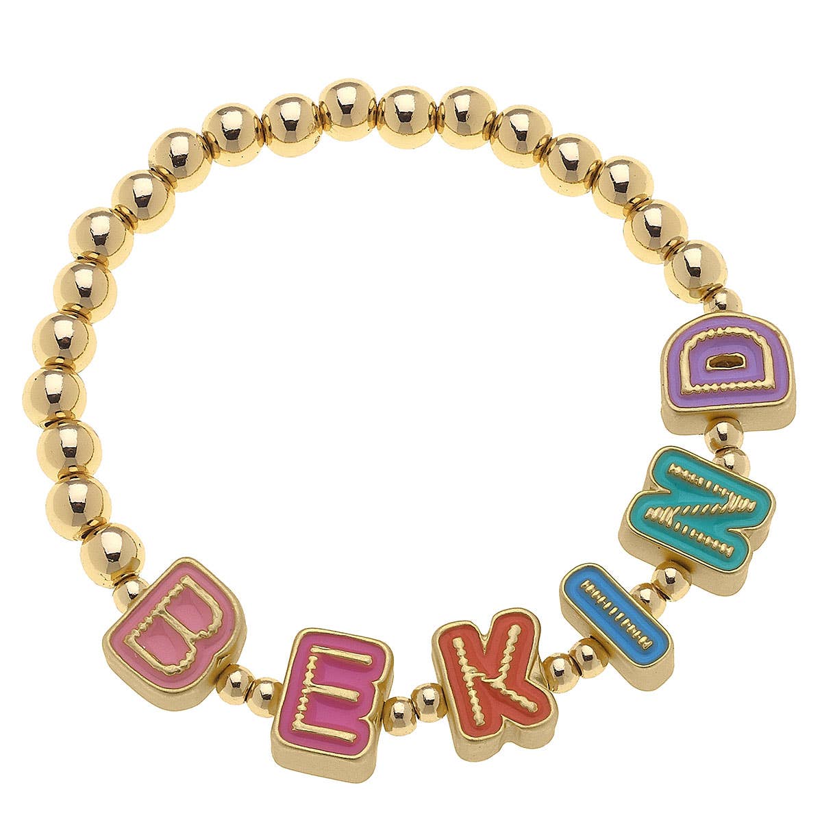Kids Stretch Bracelet in Multicolor | 3 Choices Charm Letter Word Phrases (Bracelets) - view 4