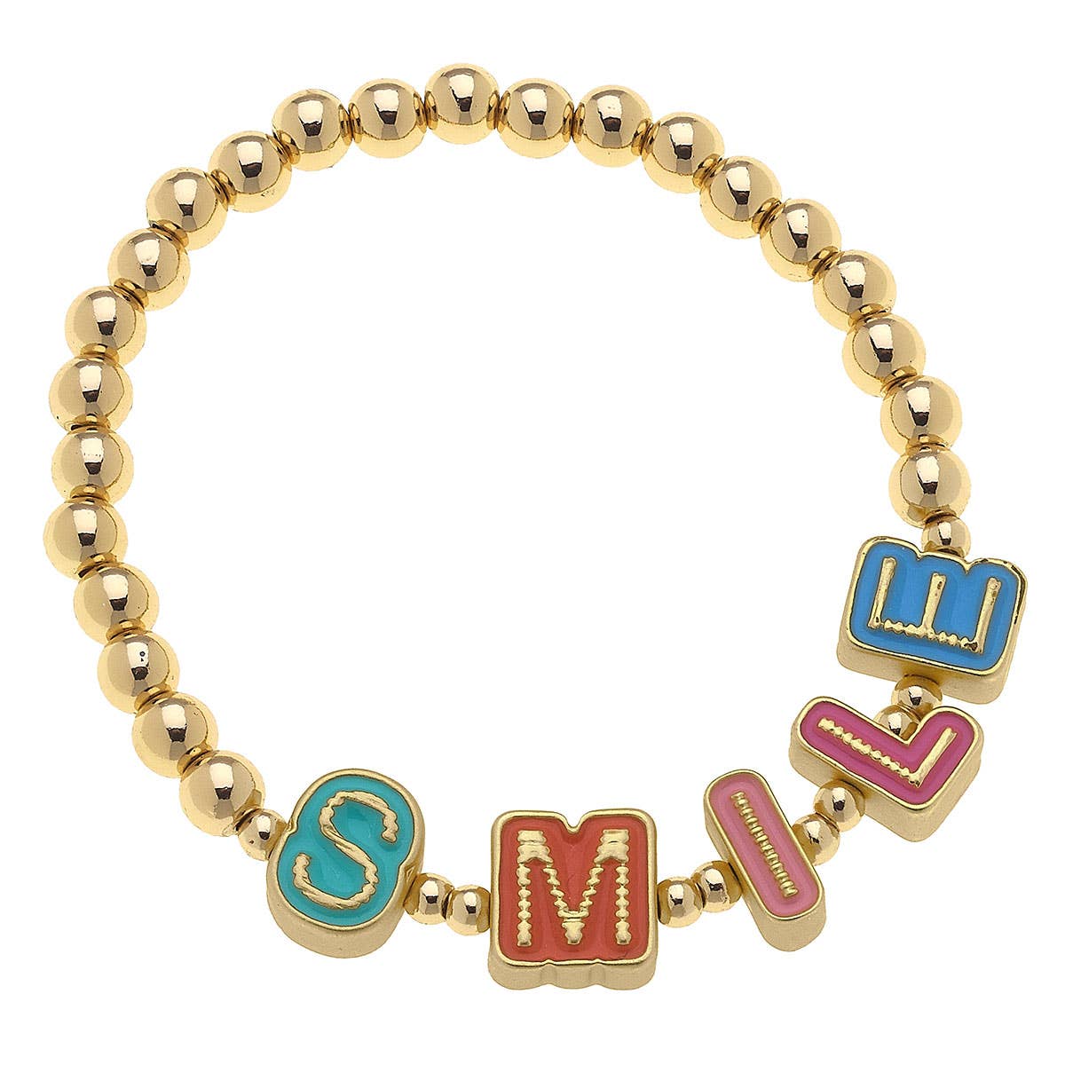 Kids Stretch Bracelet in Multicolor | 3 Choices Charm Letter Word Phrases (Bracelets) - view 5