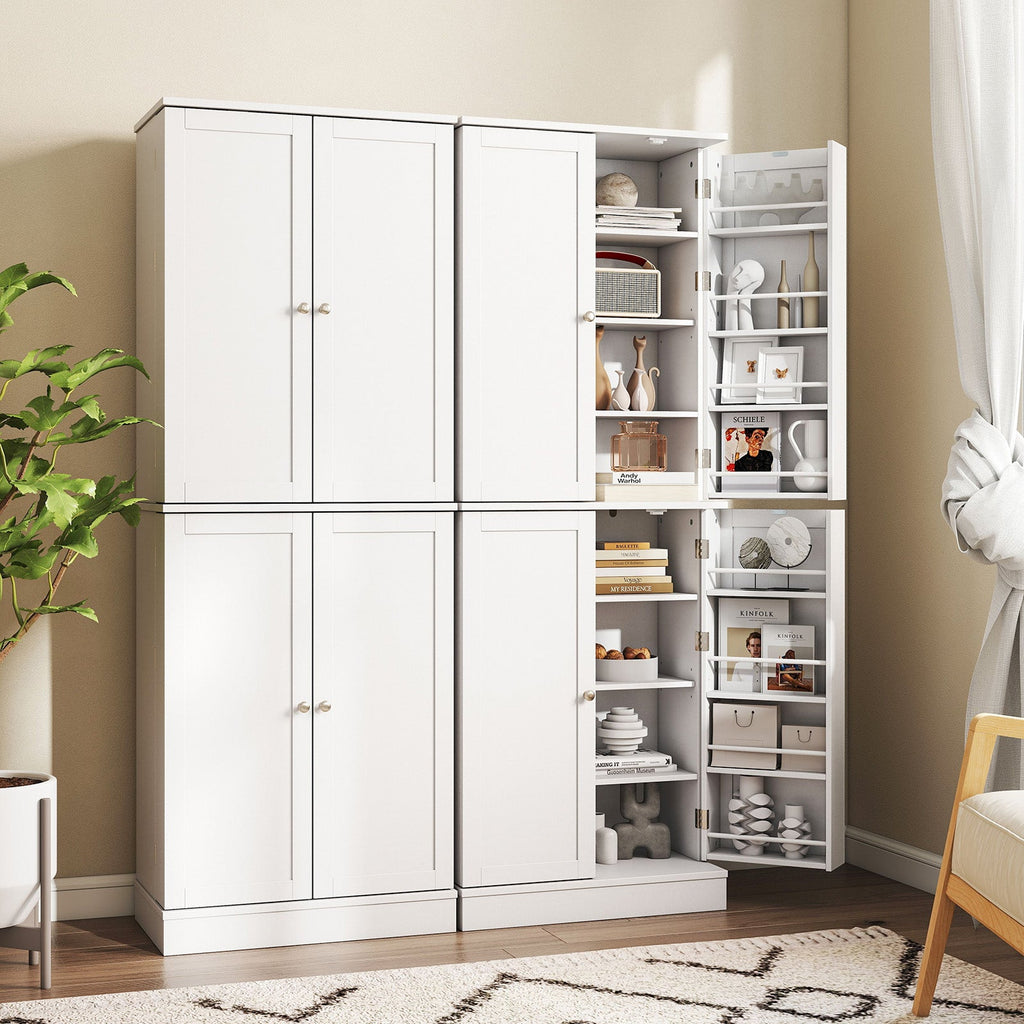 Tall freestanding kitchen pantry cabinet by DirectDeals with 65.5-inch height, featuring storage shelves and a sleek wood finish.
