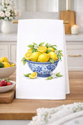 Lemons in Blue & White Chinoiserie Bowl Kitchen Towel