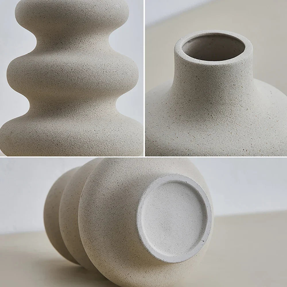 Nordic Style White Ceramic Vase Modern Home Decor