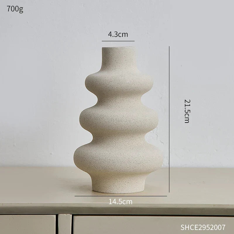 Nordic Style White Ceramic Vase Modern Home Decor