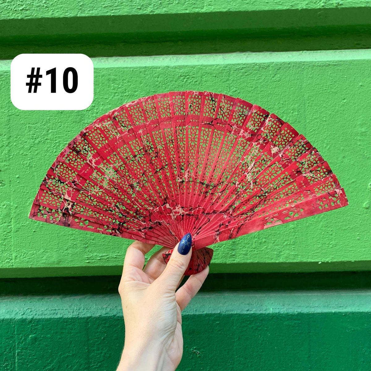 One of a Kind Hand Painted Marbled Wooden Fans - 15 Styles (Accessories) - view 11