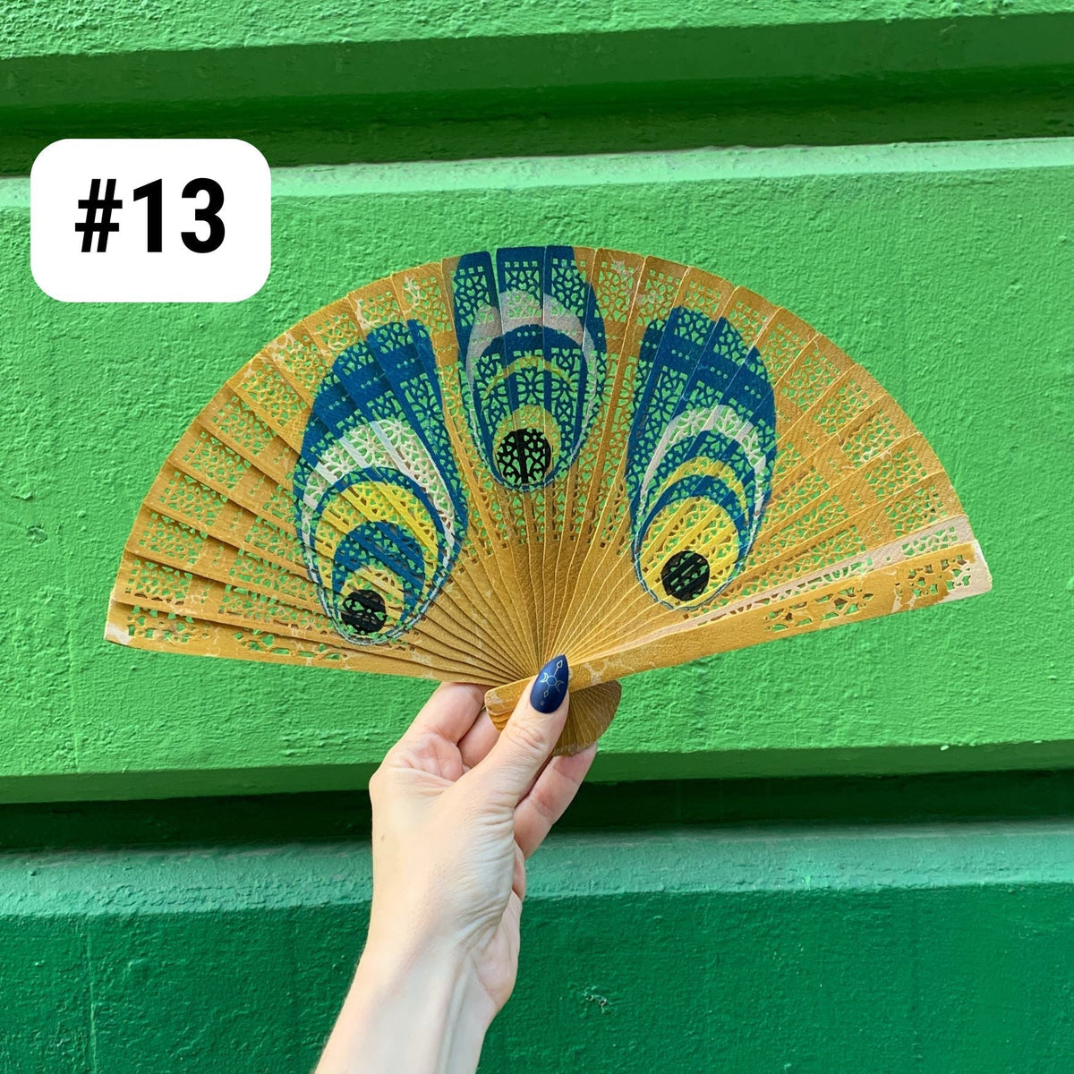 One of a Kind Hand Painted Marbled Wooden Fans - 15 Styles (Accessories) - view 14
