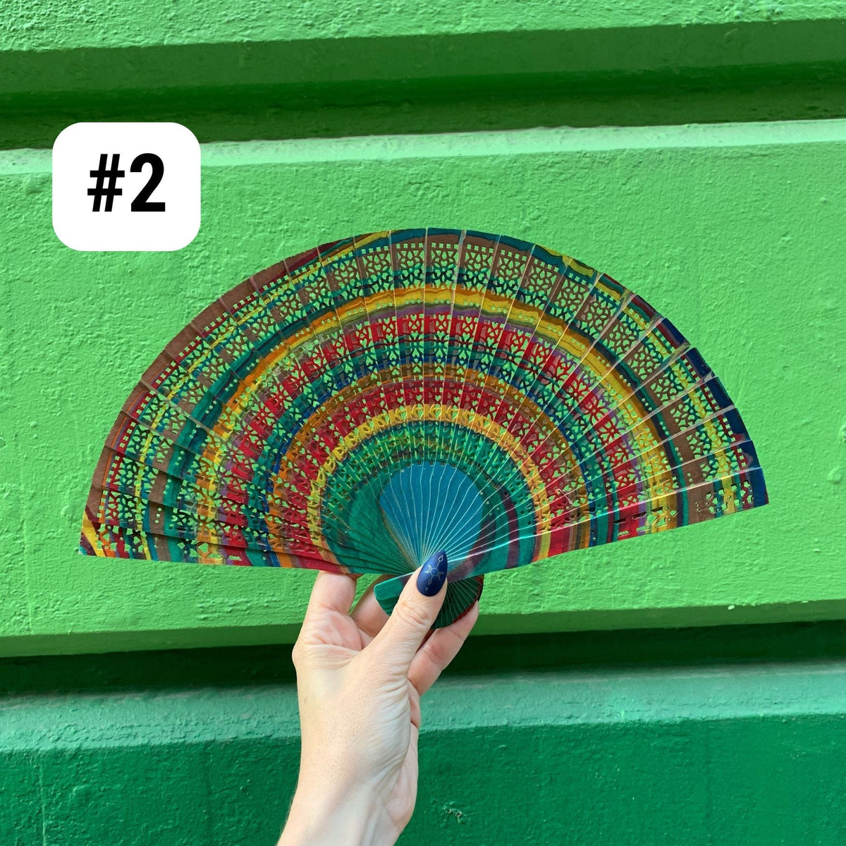 One of a Kind Hand Painted Marbled Wooden Fans - 15 Styles (Accessories) - view 3