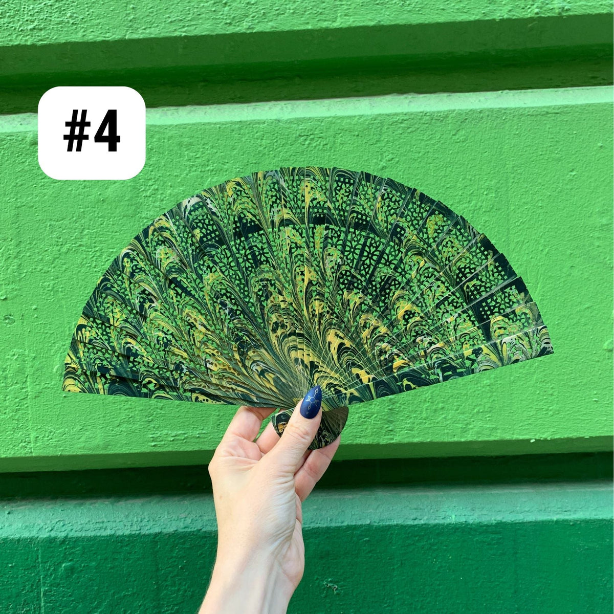 One of a Kind Hand Painted Marbled Wooden Fans - 15 Styles (Accessories) - view 5