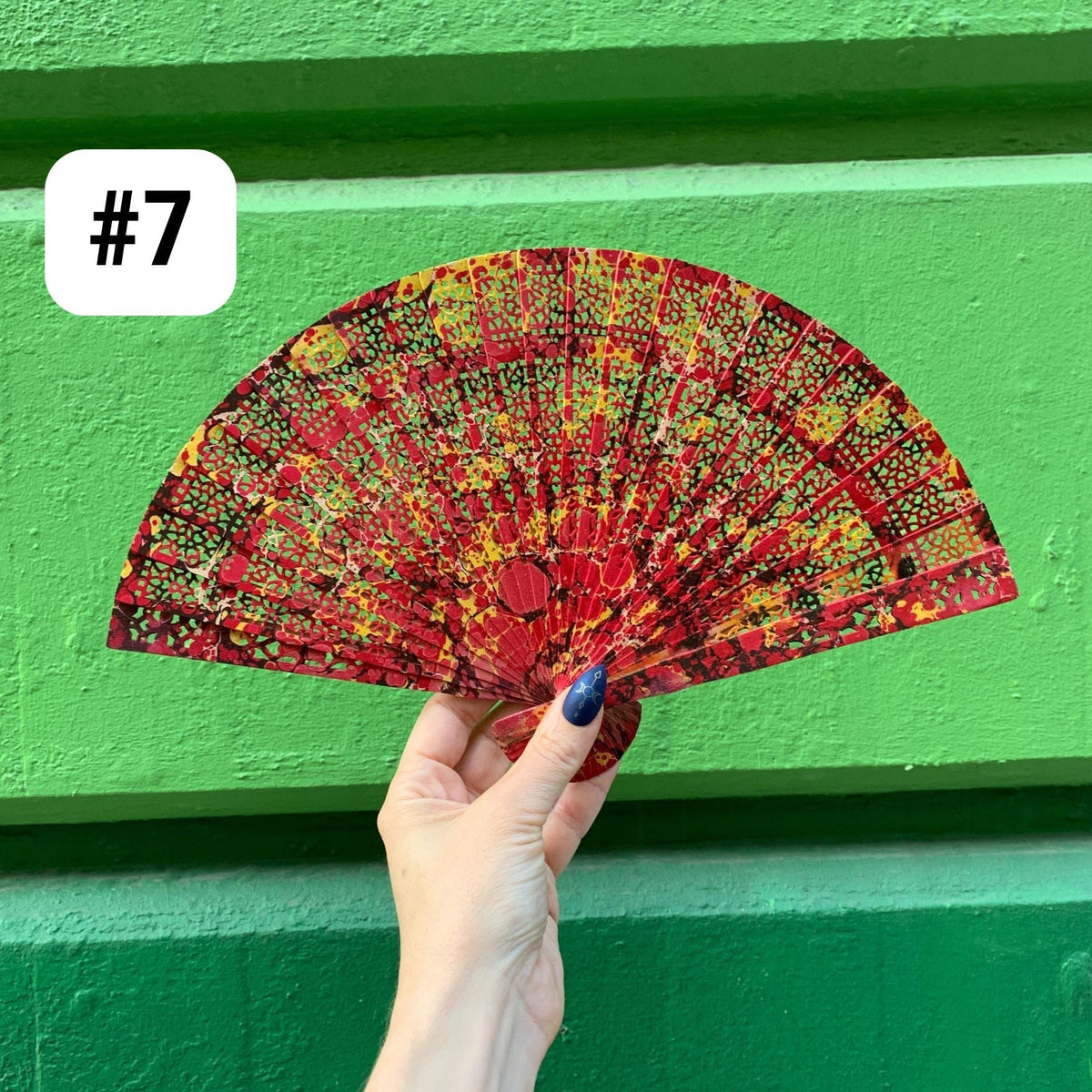 One of a Kind Hand Painted Marbled Wooden Fans - 15 Styles (Accessories) - view 8