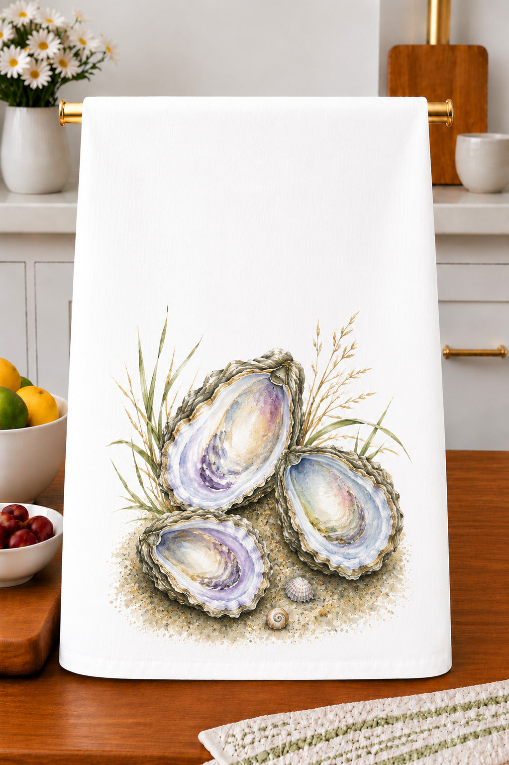 Coastal Oyster Shell Kitchen Towel