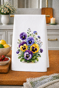 Pansy Flower Kitchen Towel